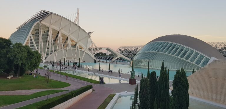 The City of Arts and Sciences at dusk