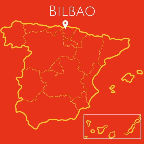 Map showing Bilbao location in Spain