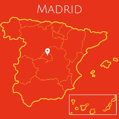 Map showing Madrid location in Spain