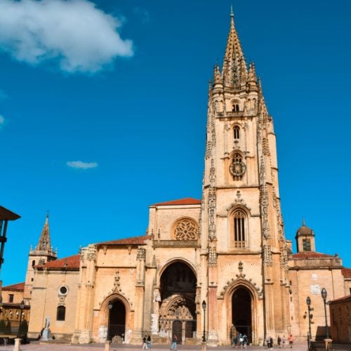 Oviedo cathedral on a sunny day.