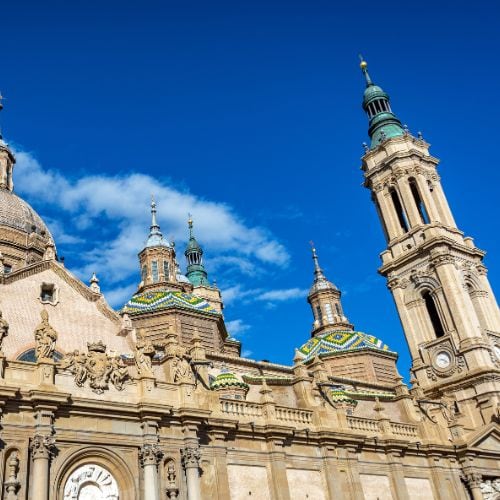 The Basilica of Santa Maria in Zaragoza, Spain, showcasing its stunning architecture and historical significance
