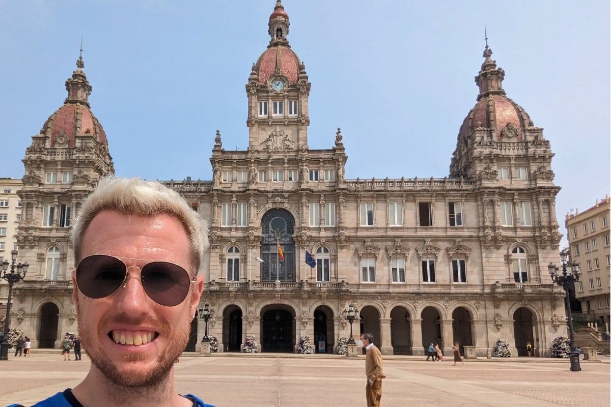 Exploring A Coruña's historic city hall in Plaza María Pita