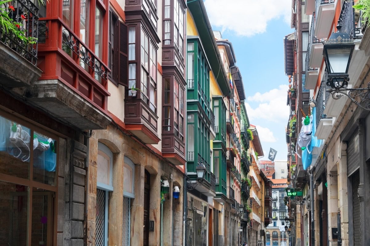 Casco Viejo - historic old town with traditional Basque architecture