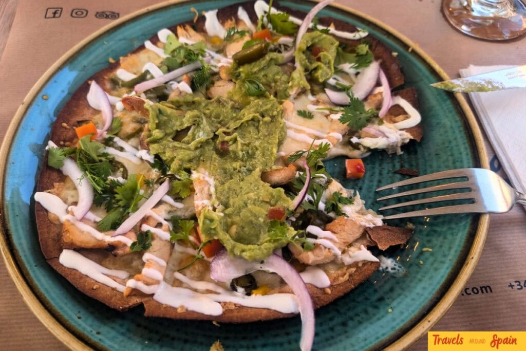Mexican quesadilla at El Chacho restaurant in Maspalomas Yumbo Centre