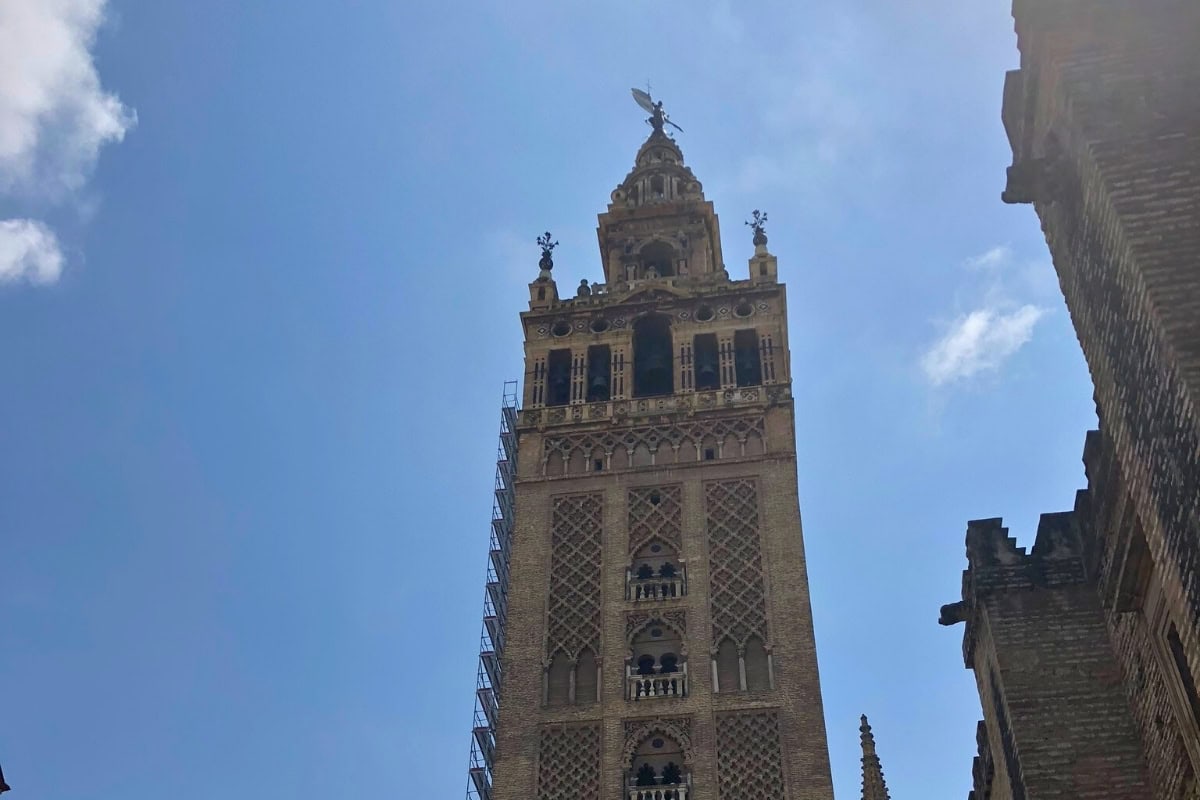Giralda tower and Seville Cathedral showcasing Gothic and Moorish architecture