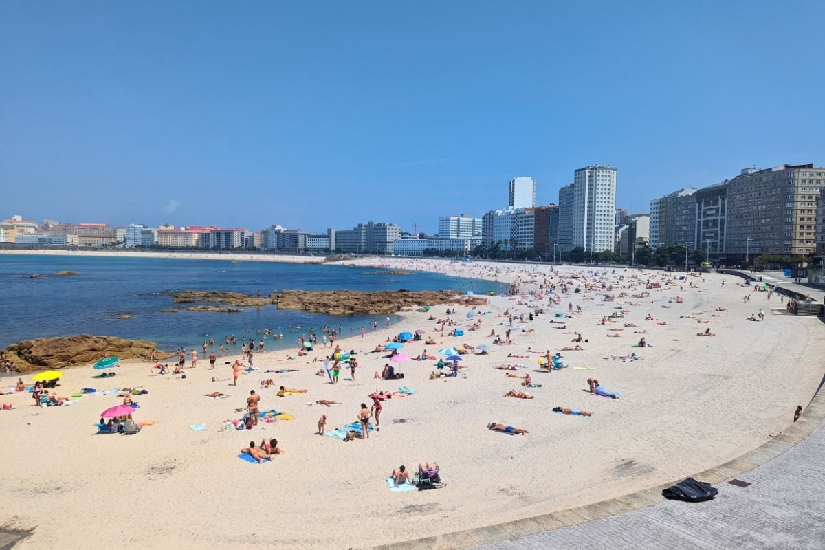 Riazor Beach - A Coruña's golden urban beach with Atlantic waves