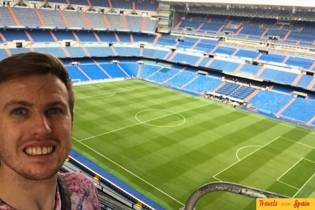 Santiago Bernabéu stadium tour experience Madrid showing football pitch