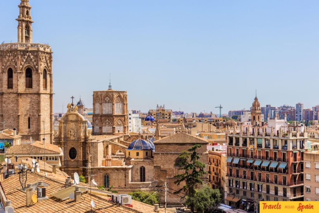 Valencia old town skyline in October