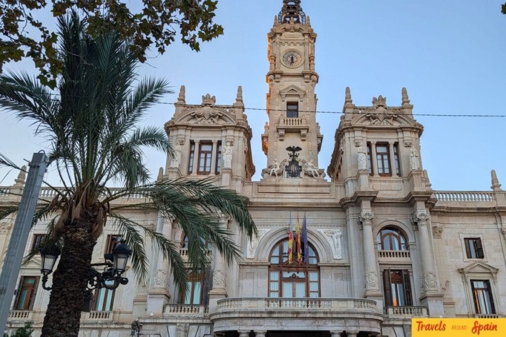 Valencia's town hall in late November light