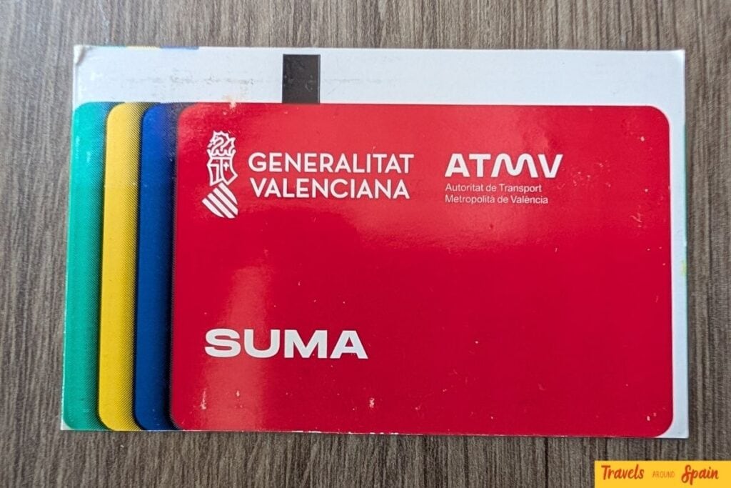 SUMA transport card used in Valencia as an alternative to the tourist card