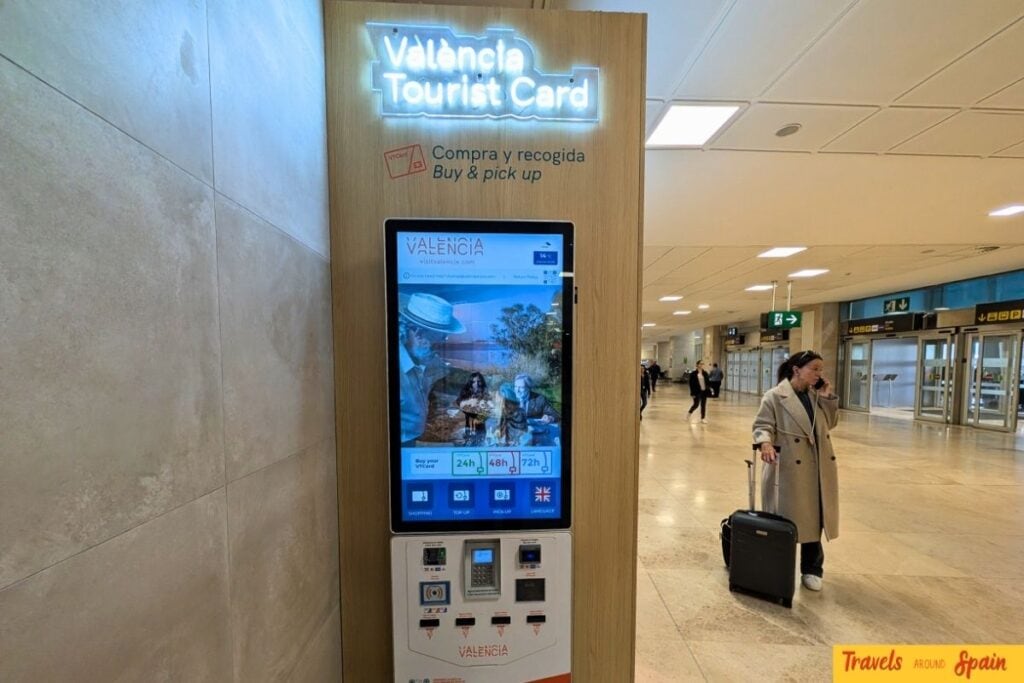 Valencia Tourist Card machine at airport buy and pick up point