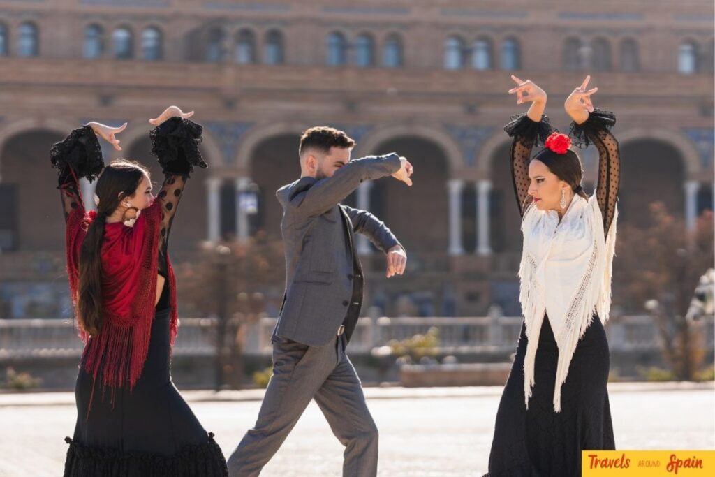 Flamenco dancers performing in Seville