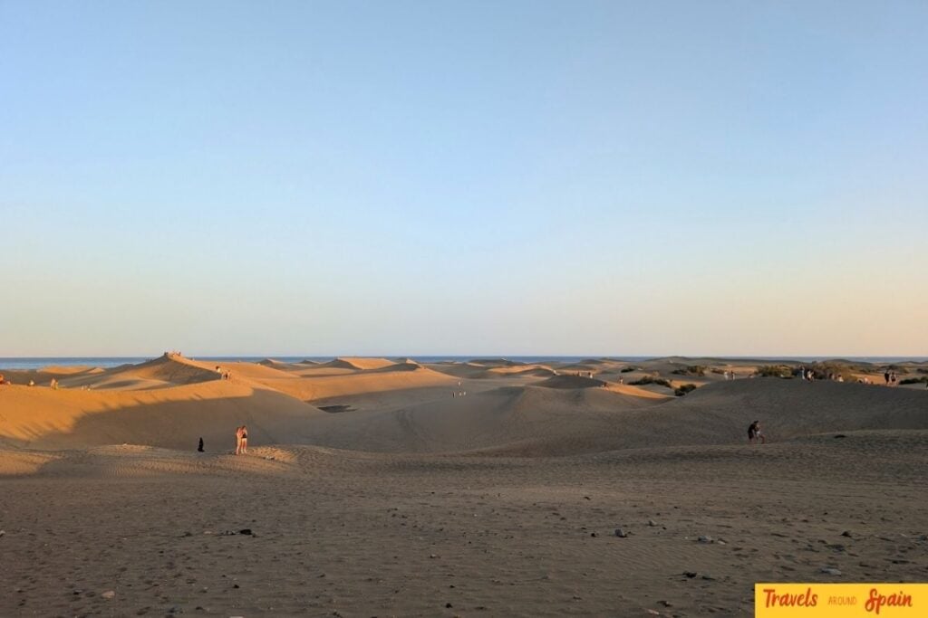 Sand dunes in Gran Canaria during a hot summer evening.