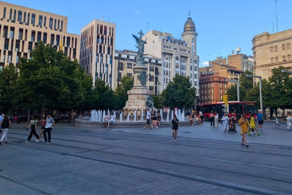 Plaza de España square in central Zaragoza