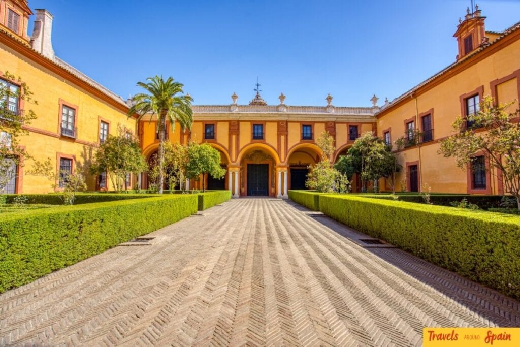Courtyard inside the Real Alcázar in Seville