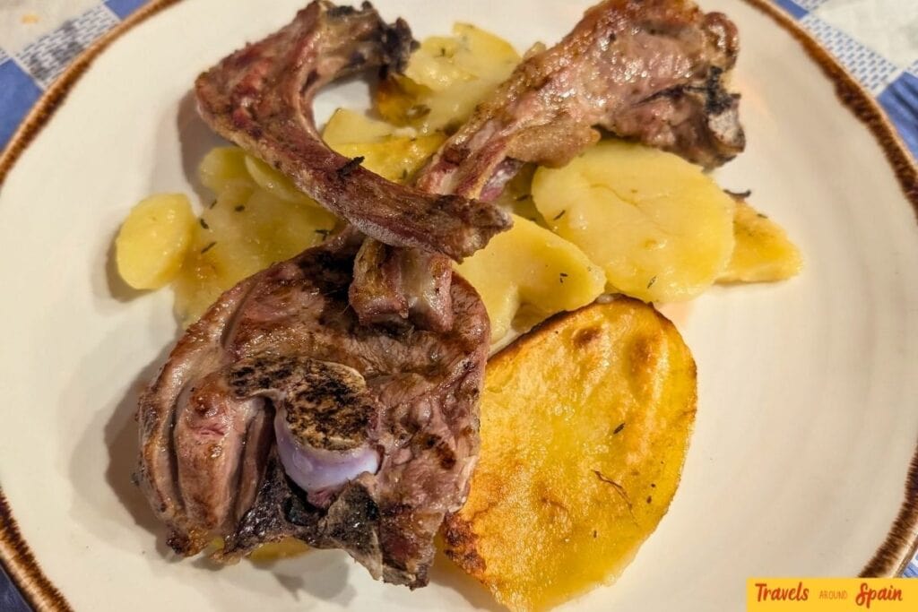 Traditional ternasco dish in Zaragoza.