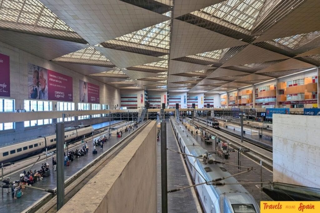Zaragoza-Delicias train station for travel to Madrid and Barcelona.