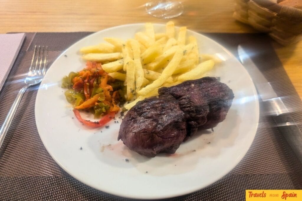 Steak served at Asador Pasiego in Zaragoza.