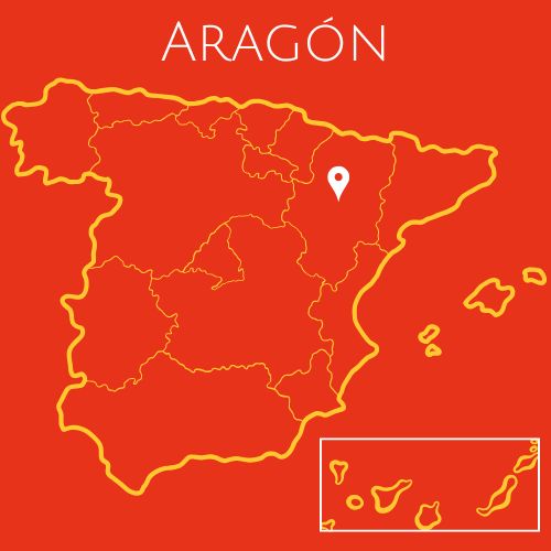 Map showing Aragon in Spain