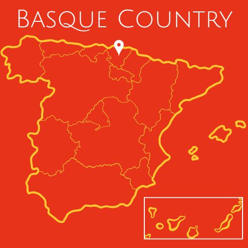 Map showing the Basque Country in Spain