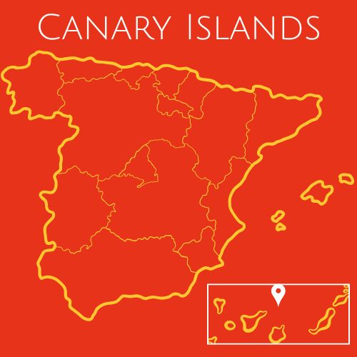Map showing the Canary Islands in Spain