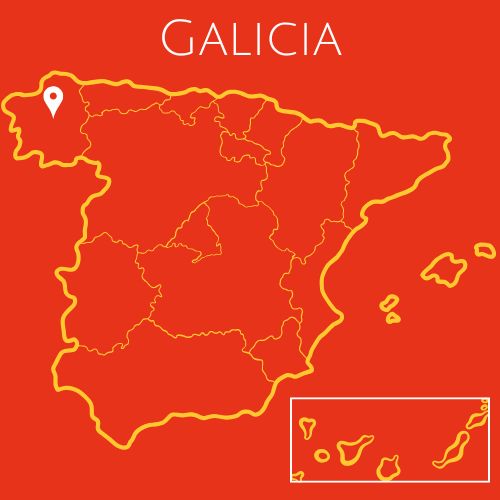 Map showing Galicia in Spain