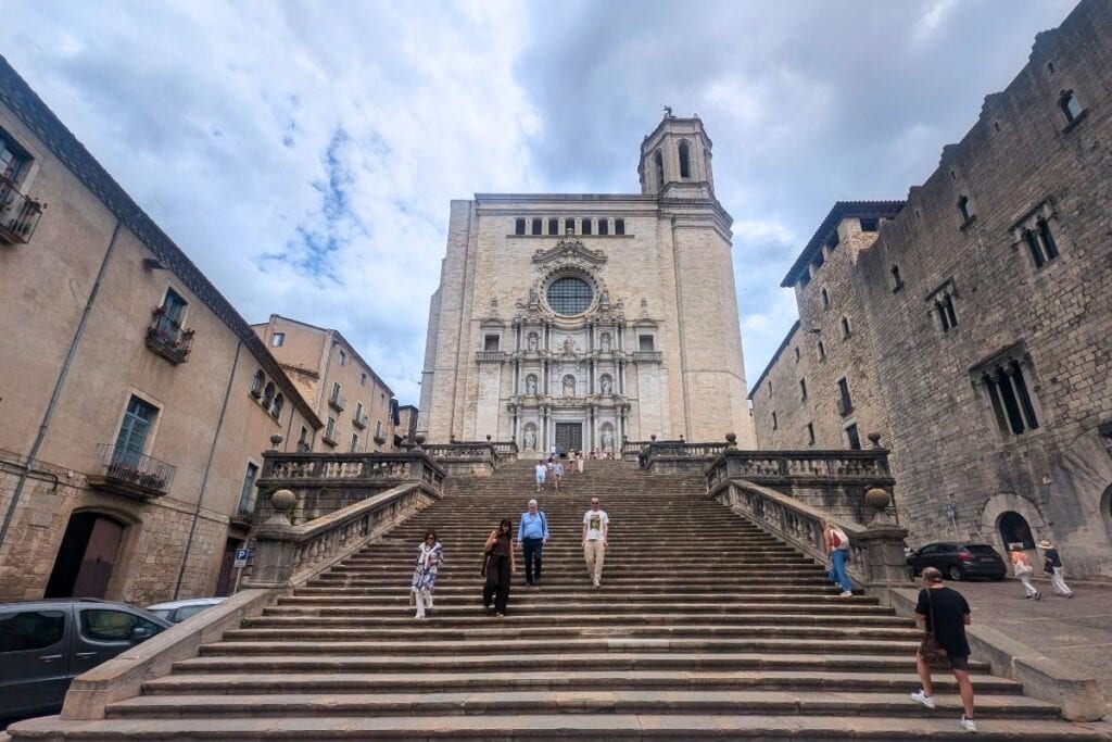 Steps of Girona Cathedral in Catalonia, Spain, featured as the Sept of Baelor in King's Landing in Game of Thrones.