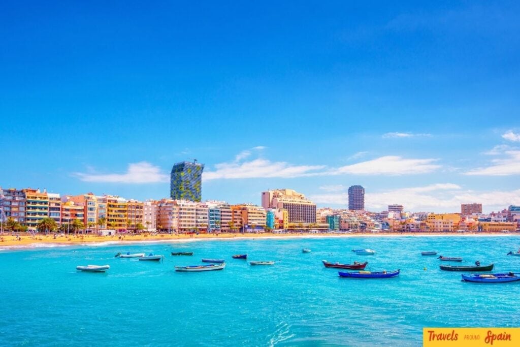 Las Canteras beach in Las Palmas, Gran Canaria on a summer's day