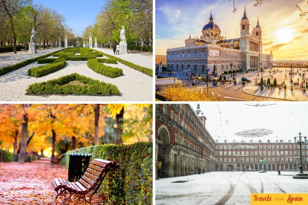 Madrid during spring, summer, autumn and winter.