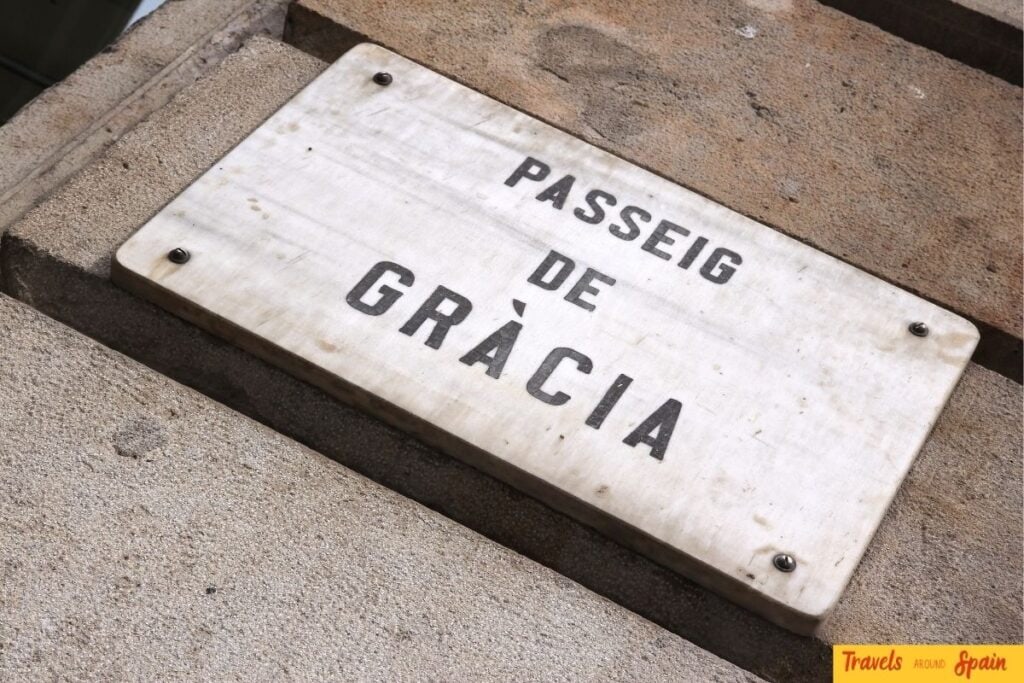 Passeig de Gràcia street sign in Barcelona
