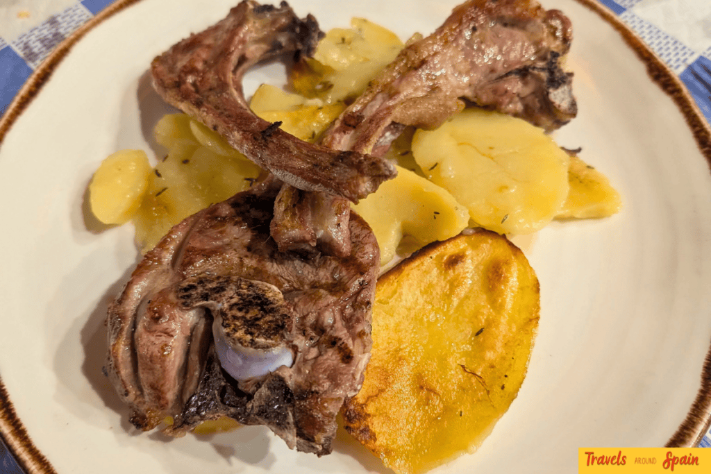 Traditional ternasco de Aragón lamb dish served in Zaragoza