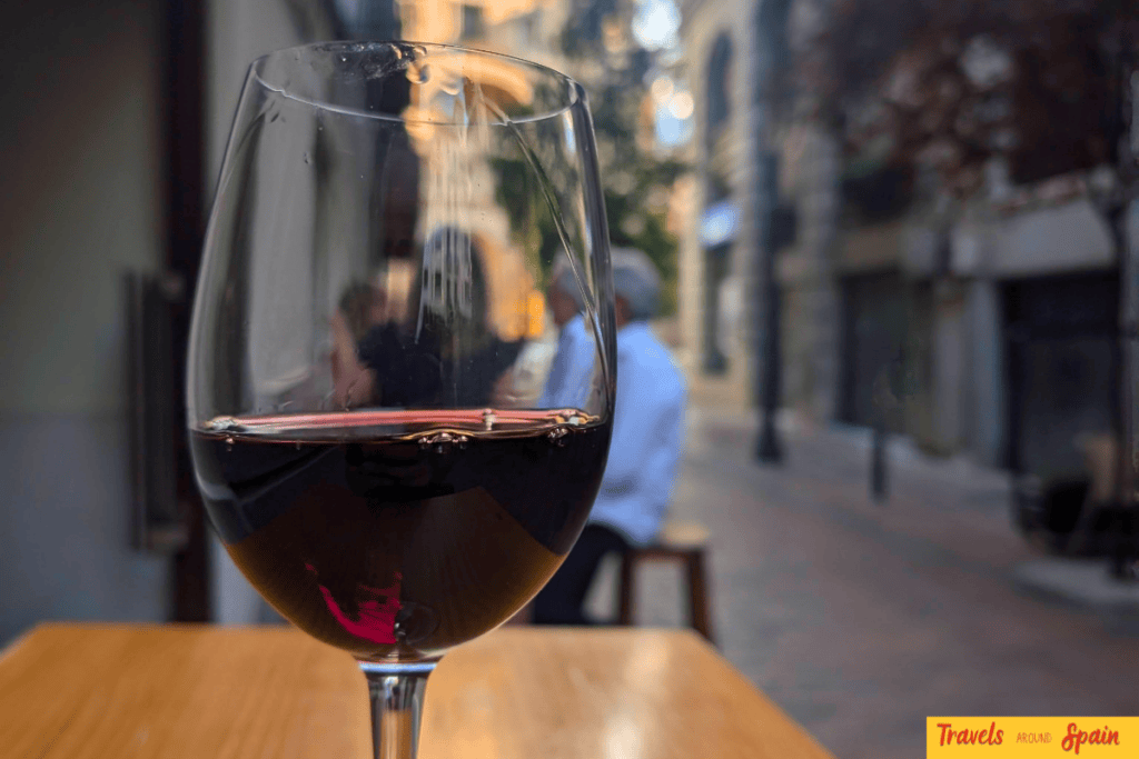 Local tapas served with a glass of wine in Zaragoza